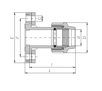 Фланец компрессионный 110х100 PN16 UNIDELTA