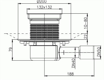 HL510NPr-3020 DN 50/40 c СУХИМ сифоном Primus