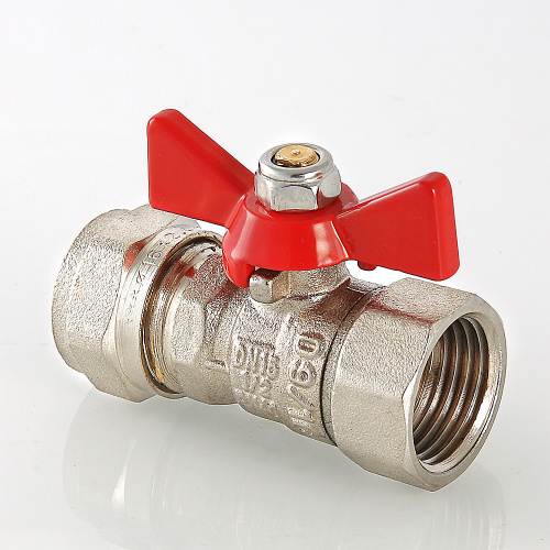 Кран шаровый под обжим, рукоятка бабочка 16х1/2 вн.  VALTEC  VT.342.N.1604