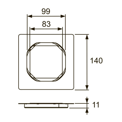 Основа для плитки TECEdrainpoint S, 100 мм, из нержавеющей стали, без рамки 3660016