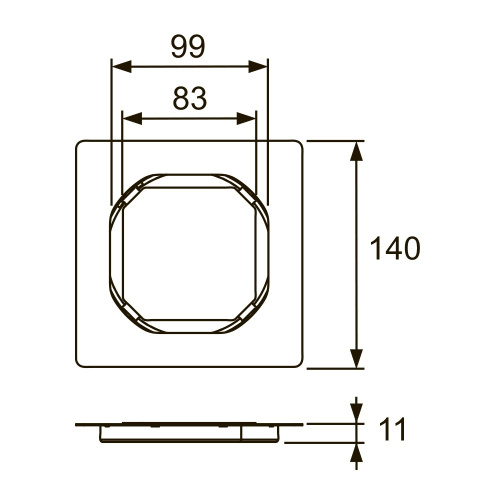 Основа для плитки TECEdrainpoint S, 100 мм, из нержавеющей стали, без рамки 3660016
