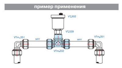 Тройник обжимной с переходом на вн. р. 32х1"                                 VALTEC VTm.332.N.320632
