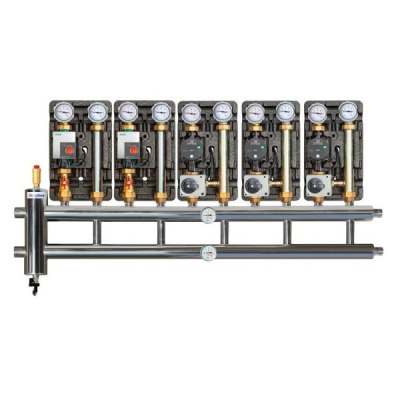 Коллектор с гидрострелкой 60 кВт 6 контуров 1х1 GSK 25-5.1 AISI 304 ПроксиТерм