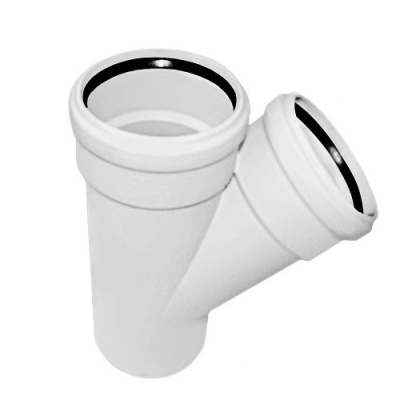 Тройник DN 110/110 на 45° гр. SKEA Ostendorf (Светло-серый RAL 7035.), шумопоглащающий. 335200