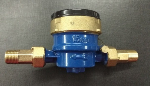 Счетчик воды ВКМ-25 (Росич) для ХВС L=160 мм МОКРОХОДНЫЙ одноструйный со сгонами  крыльчатый IP68