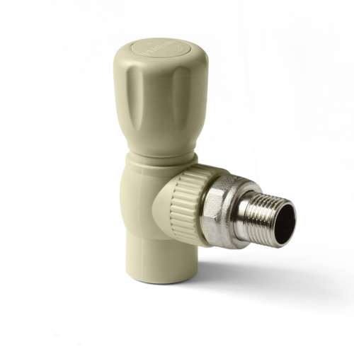 Шаровой кран для радиатора угловой 20*1/2" НАР. резьба PP-R Серый PA42108G полипропиленовый PRO AQUA
