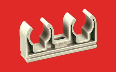 Клипса двойная 25                                                   902025 Зажим двойнойПП 