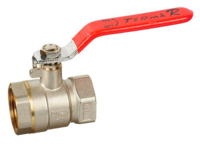 Кран шаровый для воды TERMA-R-RED,    1,1/4" Внутренняя-Внутренняя резьба, рукоятка ручка 