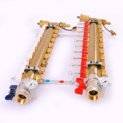 Коллекторная группа нерж. 12 выходов 1' х 3/4' с расходомерами 3920138  TIEMME 