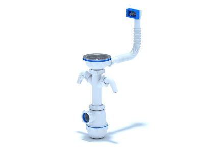 Сифон АНИ "Грот" 3.1/2"*40 с 2-мя носами и переливом А0146S	