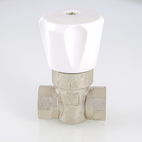 Кран двойной регул-ки (КРДП), 1/2" Резьба внутренняя -внутренняя (Пробково-шиберный) VT.004.N.04