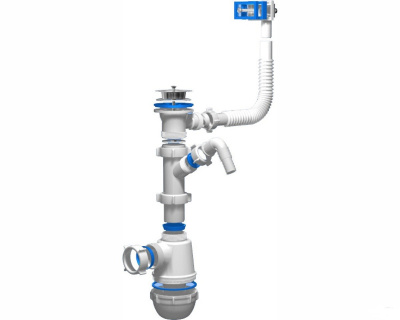 Сифон АНИ "Грот" 3.1/2"*40 с переливом для мойки A0145S