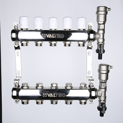 Коллекторный блок VALTEC AISI 304 нержавеющая сталь  1" х 3/4" х 6 вых.VTc.588.EMNX.0606