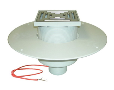 HL62.1BP/5DN160Кровельная воронка с корпусом из ПВХ, с теплоизоляцией, с вертик выпуском и обогревом