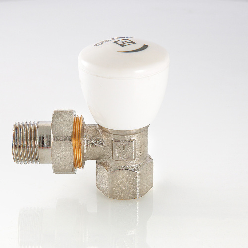 Клапан ручной угловой РЕГУЛИРОВОЧНЫЙ  3/4"  со сгоном. Резьба внутренняя - наружная VALTEC
