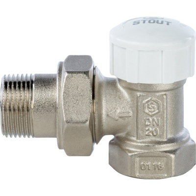Клапан термостатический угловой 3/4" со сгоном. Резьба внут - нар  SVT 0004 000020 STOUT