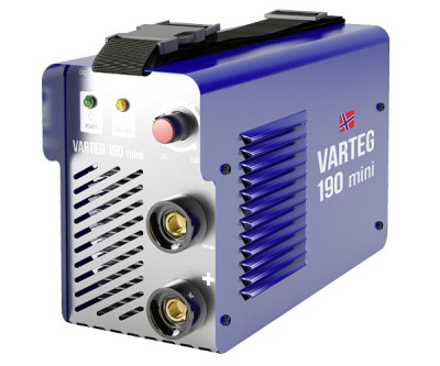Сварочный аппарат VARTEG 190 мини , ММА , ток DC , 20-190А , ПВ 60% , электрод 1.6 - 5.0 мм								