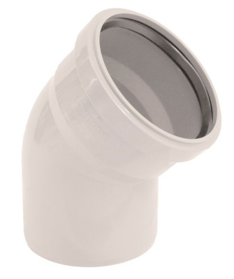 Отвод канализационный DN 110x67° мм белый бесшумный Синикон КОМФОРТ