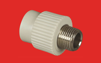 Соединение 63 х 2" наружняя резьба                   полипропилен FV-Plast Чехия (серый)      215063