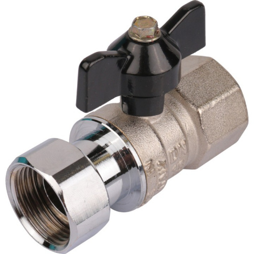 Кран шаровой с накидной гайкой  3/4" резьба вн.-вн., ручка бабочка STOUT