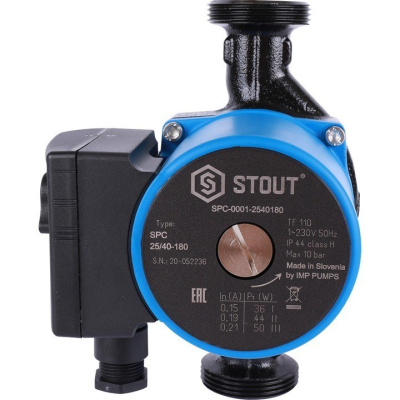 Насос циркуляционный 25/40-180 STOUT SPC-0001-2540180