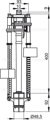 Сливной механизм ALCAPLAST A09А  для Slimmodul, АБС пластик