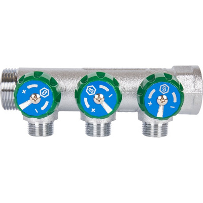 Коллектор хромированный 1" х 3 х 1/2" SMB-6850-011203 STOUT