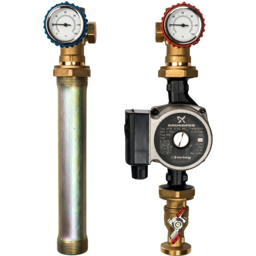 Насосная группа с прямым контуром 1" с насоса Grundfos UPSO 25-65 в изоляции SDG-0001-002502 STOUT