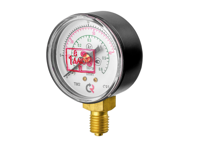 Манометр аргоновый  ТМ-210Р AR (0-40/14L/MIN) 0,6MPa ,50мм , М12 х 1,5 (аксиальный), кл.2,5
