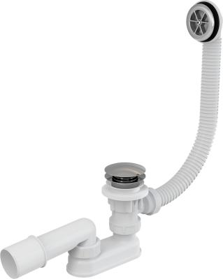 Сифон для ванны CLICK/CLACK 1.1/2"х40 A505KM Alcaplast металл, дон.клап/реш.перелива(Металл/Пластик)