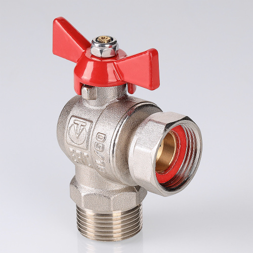 Кран шар. BASE угловой с накидной гайкой 1/2" вн.-нар. (короткий)  VALTEC  VT.267.NS.0404