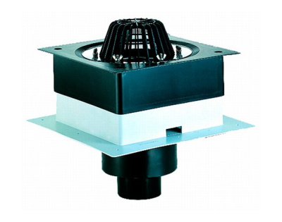 Кровельная воронкаHL63/7 D N75 , из профлиста, с теплоиз. с флпнцем, с монтажным коробом, с листвоул