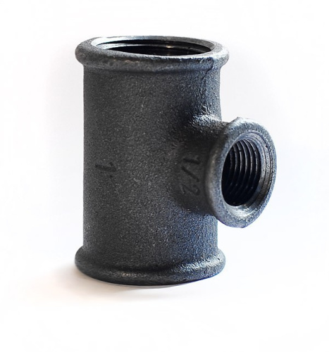 Тройник переходной черный Ø 1''x1/2"х1" ДУ (25х15х25) чугунный