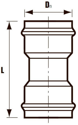 Муфта соединительная напорная НПВХ  DN Ø 110  Хемкор           