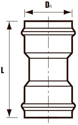Муфта соединительная напорная НПВХ  DN Ø 110  Хемкор           
