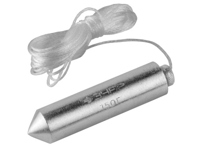 Отвес строительный со шнуром  ЗУБР МАСТЕР , 300г, в пластиковом контейнере.