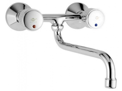 306 DIAMANT  Смеситель для мойки, настенный, излив 125 мм. с классической кран-буксой MOFEM 