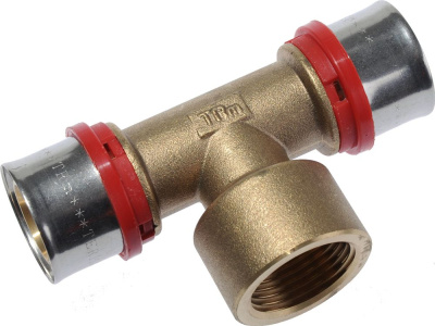 Фитинг пресс для металлопластиковой трубы   Тройник 20 x 1/2" x 20 Внутренняя  резьба TeRma (TRm)