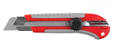 Нож с сегмент.лезвием 18 мм ЗУБР ЭКСПЕРТ , механический фиксатор