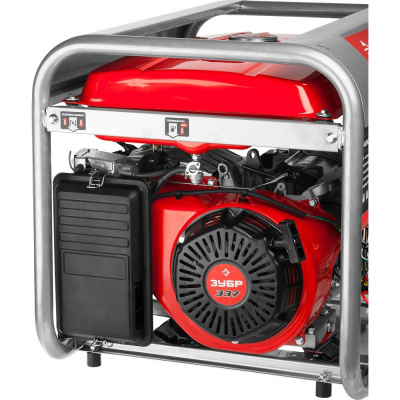 Генератор бензиновый ЗУБР 4500/4000 Вт,220/12 В,ручной и элек.пуск,2,08 л/ч ,предохранитель18,1А