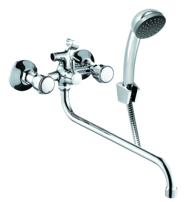 ELQ2620 Смеситель KÖNNER ELEMENT QUARZ для ванны с длинным изливом с аксессуарами