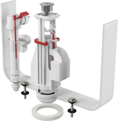 Комплект выпускной арматуры ALCAPLAST SA08AS , 2-ур ,ниж. подкл. 1/2" , расход 3/6 л. резьб. пластик