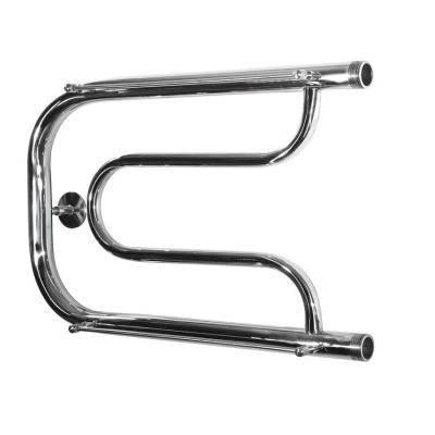 Полотенцесушитель П-образный с полкой 1" наружная резьба из нержавеющей стали (H320ммх L700мм Вт200)