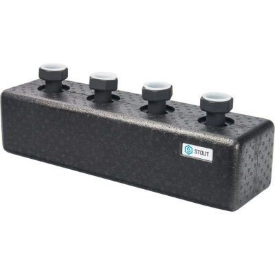 Стальной распределительный коллектор  2 отопительных контура DN 25 в изоляции SDG-0016-004002 STOUT