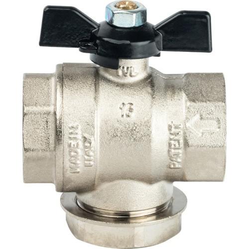 Кран шаровой с фильтром  1" резьба вн.-вн., ручка ,бабочка  STOUT