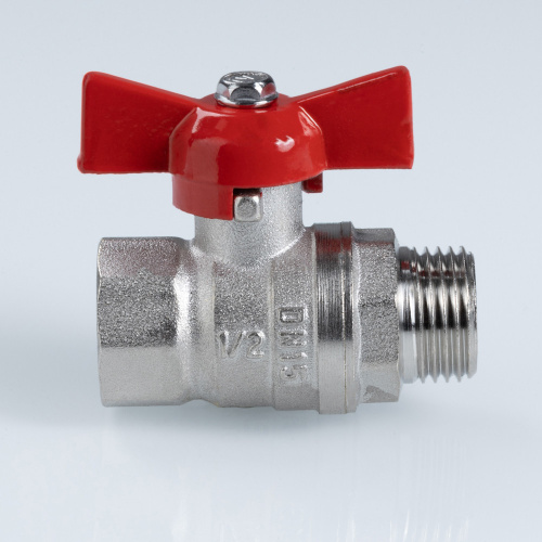 Кран шаровый ГОСТ Р 59553-2021, Бабочка рукоятка 1/2" вн.-нар. VALTEC  VT.123.N.04