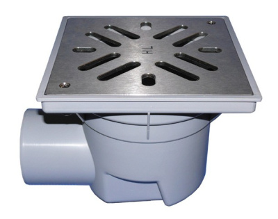 HL605S DN 110 решетка сталь 226х226мм Трапы серии PERFEKT, Клапан против запаха