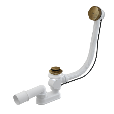 Сифон для ванны автомат 1.1/2"х40 A55Antic Alcaplast бронза, дон. клапан/реш.перелива(Металл/Металл)