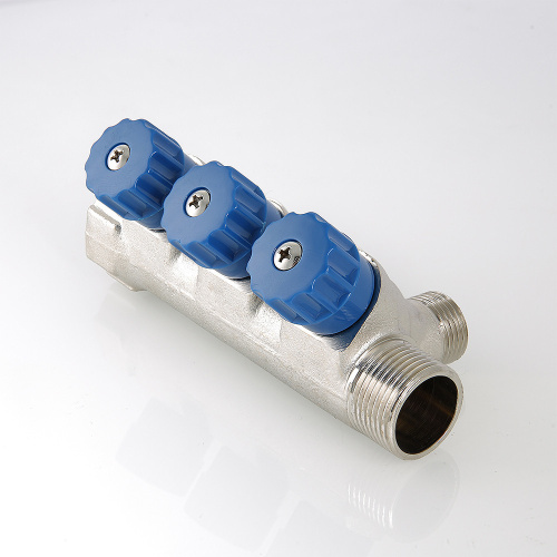 Коллектор с регул. вентилями, 3/4"х4 вых. 1/2" нар.                                   VTc.560.N.0504