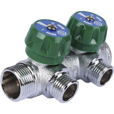 Коллектор хромированный 3/4" х 2 х 1/2" SMB-6849-341202 STOUT под плоское уплотнение